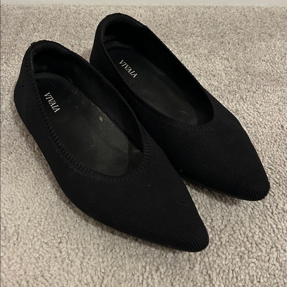 Vivaia‎ Pointed-Toe Ballet Flats Aria Black Size EU 38.5 US 7.5 - Picture 2 of 9